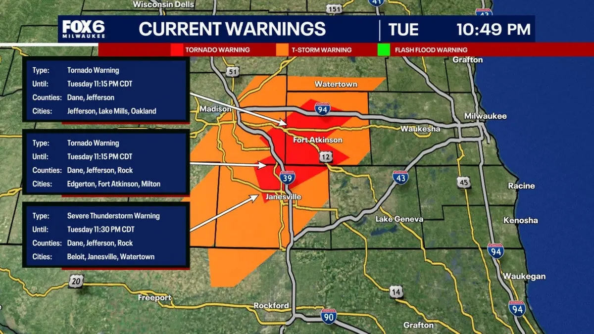 Tornado Watch Issued Across Parts of Wisconsin Amid Severe Weather Threat